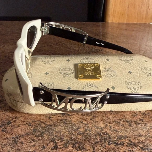 MCM Ivory Sunglasses with Black Accents - Picture 4 of 14